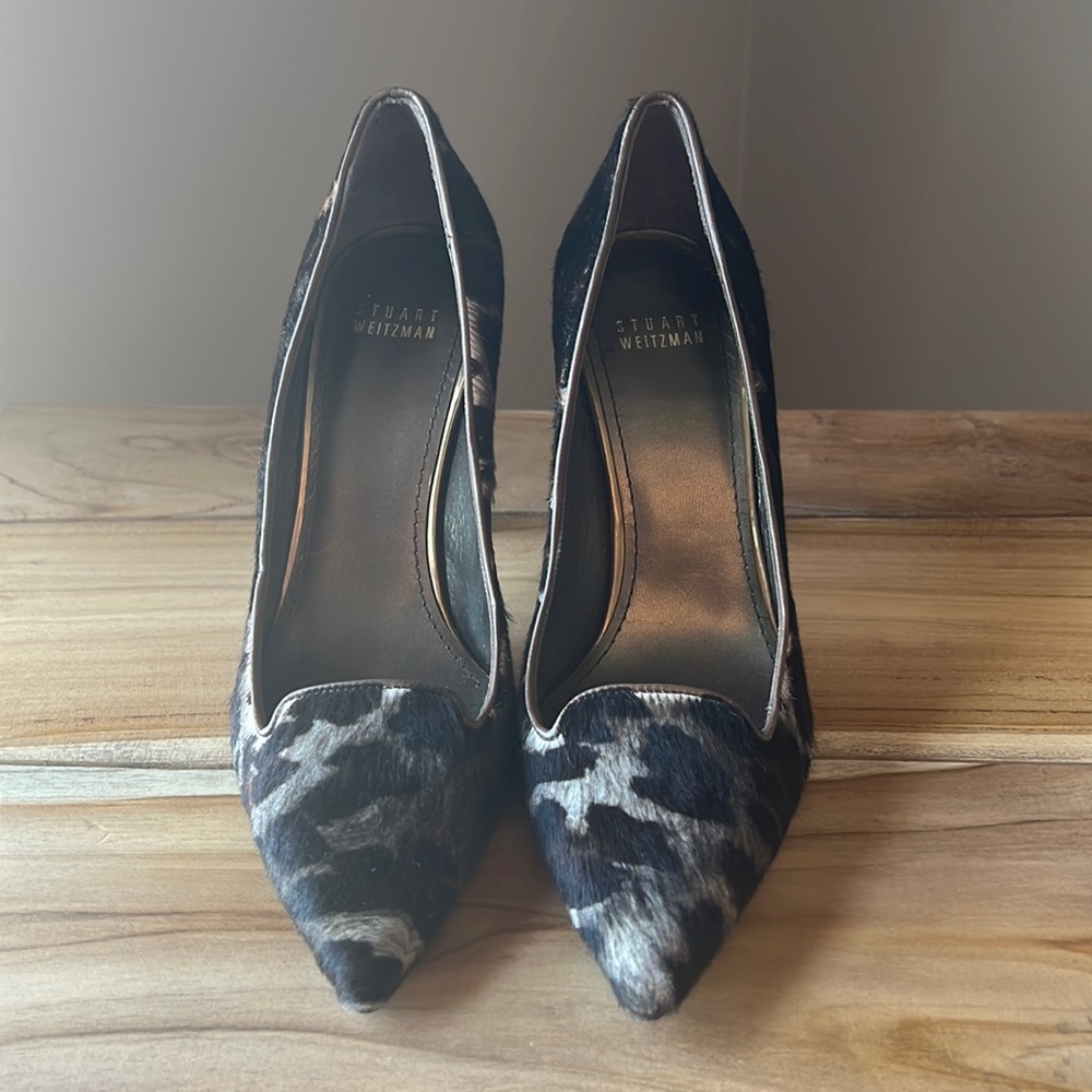 NWT Stuart Weitzman Calf hair leopard print pumps 7.5